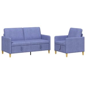 vidaXL Sedačka se storage 2 ks Modr&aacute; dž&iacute;novina Polyester