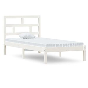 vidaXL R&aacute;m postele b&iacute;l&yacute; 90 x 190 cm Single masivn&iacute; dřevo