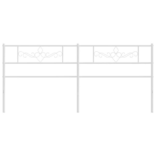 vidaXL Kovov&eacute; n&aacute;hradn&iacute; čelo postele b&iacute;l&eacute; 180 cm