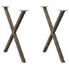 vidaXL Nohy k j&iacute;deln&iacute;mu stolu ve tvaru X, 2 ks, př&iacute;rodn&iacute; ocel, 70 x (72-73) cm, ocel