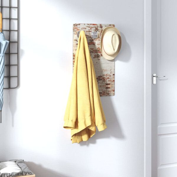 vidaXL N&aacute;stěnn&yacute; vě&scaron;&aacute;k 40 x 25 cm tvrzen&eacute; sklo cihlov&aacute; zeď