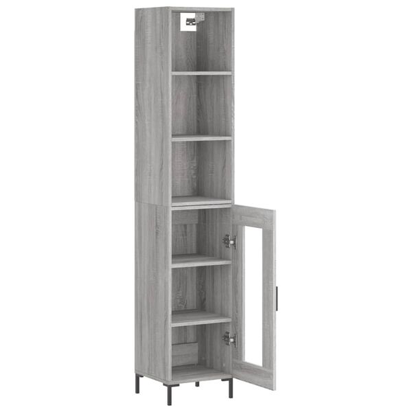 vidaXL Skř&iacute;ň highboard &scaron;ed&aacute; sonoma 34,5 x 34 x 180 cm kompozitn&iacute; dřevo