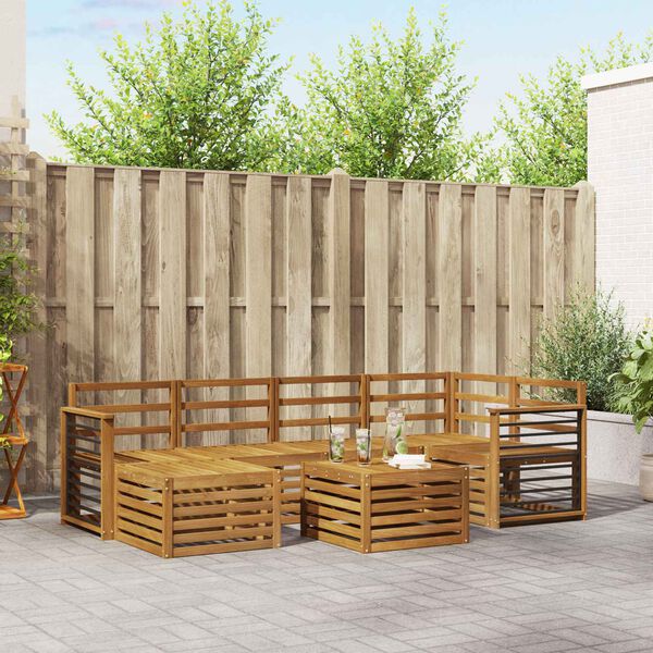 vidaXL Sedac&iacute; soupravy Př&iacute;rodn&iacute; Masivn&iacute; ak&aacute;tov&eacute; dřevo