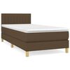 vidaXL Box spring postel s matrac&iacute; tmavě hněd&aacute; 90x200 cm textil