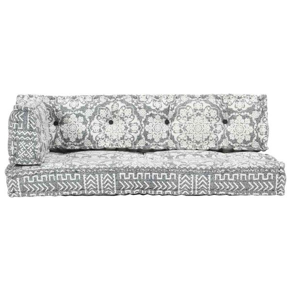 vidaXL Podu&scaron;ka na pohovku z palet světle &scaron;ed&aacute; textil patchwork