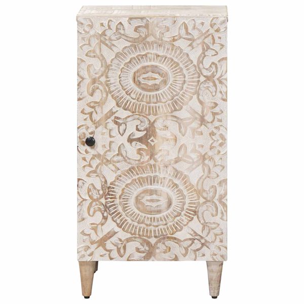 vidaXL Serv&iacute;rovac&iacute; skř&iacute;ň B&iacute;l&aacute; 40 x 33,5 x 75 cm Masivn&iacute; mangov&eacute; dřevo