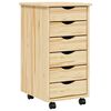 vidaXL Voz&iacute;k se z&aacute;suvkami MOSS 34 x 39 x 65,5 cm Masivn&iacute; borov&eacute; dřevo