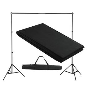vidaXL Syst&eacute;m podpěry a pozad&iacute; 300 x 300 cm čern&eacute;