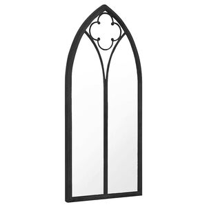 vidaXL Zahradn&iacute; zrcadlo čern&eacute; 100 x 45 cm železo pro použit&iacute; venku