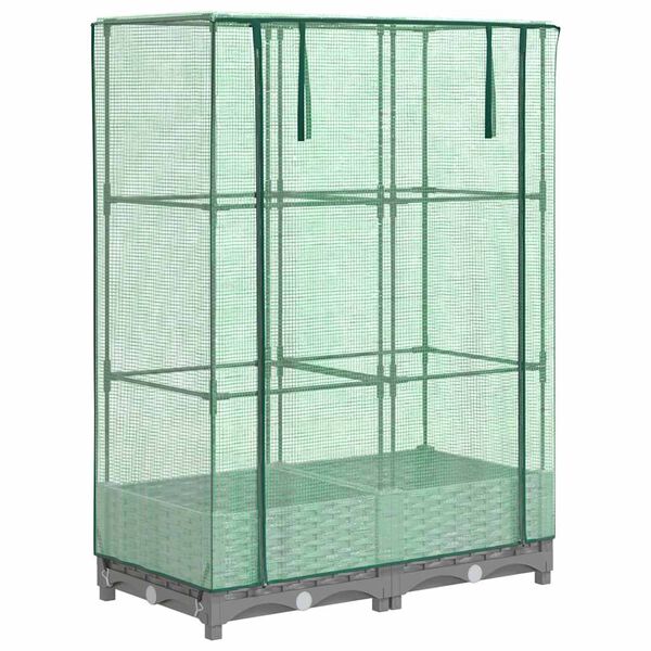 vidaXL Vyv&yacute;&scaron;en&yacute; z&aacute;hon se sklen&iacute;kem ratanov&yacute; vzhled 80 x 40 x 123 cm