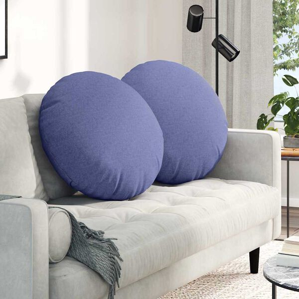 vidaXL Polštáře na sedadla 2 pcs Modrá džínovina Ø80 x 29 cm textil