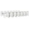 vidaXL Zahradn&iacute; j&iacute;deln&iacute; souprava s pol&scaron;t&aacute;ři 15 ks B&iacute;l&aacute; PP