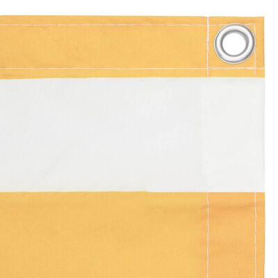 vidaXL Balkónová zástěna bílá a žlutá 90 x 600 cm oxfordská látka