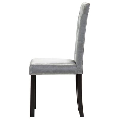 vidaXL Jídelní židle 2 ks stříbrné samet