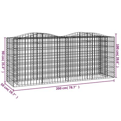 vidaXL Klenutý gabion vyvýšený záhon 200x50x100 cm pozinkované železo