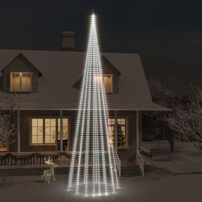vidaXL Vánoční stromek na stožár 1134 studených bílých LED diod 800 cm