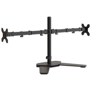 vidaXL Drž&aacute;k na dva monitory čern&yacute; ocel VESA 75/100 mm