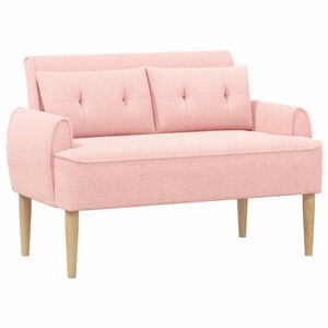 vidaXL Pohovka s knofl&iacute;kov&yacute;m pro&scaron;&iacute;v&aacute;n&iacute;m Růžov&aacute; 117 x 67 x 77 cm Boucl&eacute;