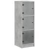 vidaXL Highboard se skleněn&yacute;mi dv&iacute;řky betonově &scaron;ed&yacute; 35 x 37 x 109 cm