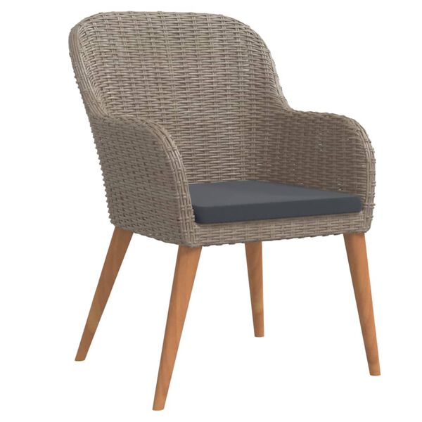 vidaXL 5dílný zahradní jídelní set s poduškami hnědý