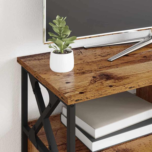 vidaXL Televizn&iacute; skř&iacute;ň se z&aacute;suvkou Star&eacute; dřevo 90 x 33 x 45 cm