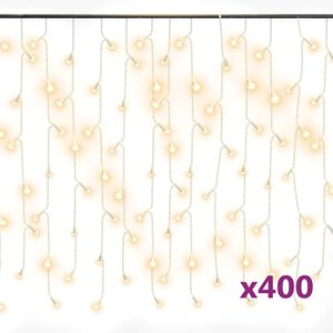 vidaXL LED světeln&yacute; z&aacute;věs s rampouchy 10 m 400 LED tepl&yacute; b&iacute;l&yacute; 8 funkc&iacute;