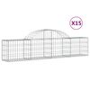 vidaXL Klenut&eacute; gabionov&eacute; ko&scaron;e 15 ks 200x30x40/60 cm pozinkovan&eacute; železo