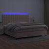 vidaXL Box spring postel matrace a LED cappuccino 200x200cm uměl&aacute; kůže
