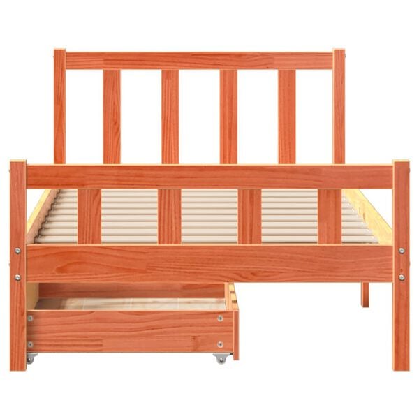 vidaXL Postel bez matrace voskově hněd&aacute; 75 x 190 cm masivn&iacute; borovice