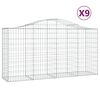 vidaXL Klenut&eacute; gabionov&eacute; ko&scaron;e 9 ks 200x50x100/120cm pozinkovan&eacute; železo