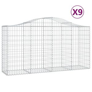 vidaXL Klenut&eacute; gabionov&eacute; ko&scaron;e 9 ks 200x50x100/120cm pozinkovan&eacute; železo