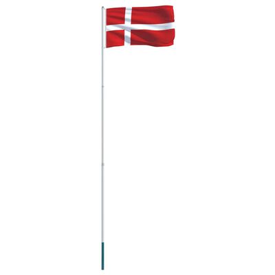 vidaXL Dánská vlajka a stožár hliník 4 m