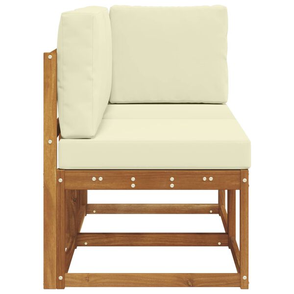 vidaXL Venkovn&iacute; prostředn&iacute; a rohov&aacute; pohovka 2 Kus Přirozen&aacute; a Kr&eacute;mov&aacute;