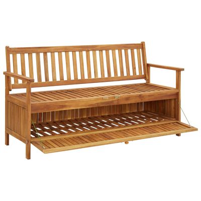 vidaXL Zahradní úložná lavice 148 cm masivní akáciové dřevo