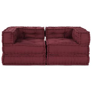 vidaXL Modulov&aacute; pohovka 2 ks Textil Bord&oacute; 140 x 70 x 56 cm