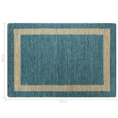vidaXL Ručně vyráběný koberec juta modrý 160 x 230 cm
