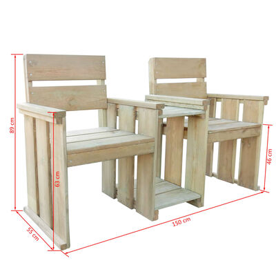 vidaXL 2místná zahradní lavice 150 cm impregnované borové dřevo