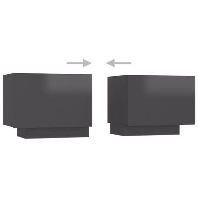 vidaXL TV stolek šedý s vysokým leskem 130 x 35 x 40 cm dřevotříska