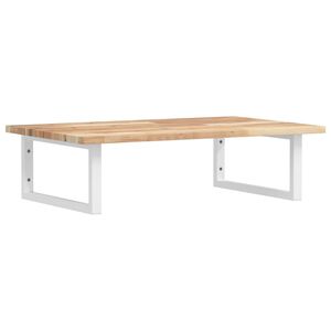 vidaXL Deska pod umyvadlo n&aacute;stěnn&aacute; ocel a masivn&iacute; ak&aacute;ciov&eacute; dřevo