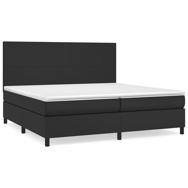 vidaXL Box spring postel s matrac&iacute; čern&aacute; 200x200 cm uměl&aacute; kůže