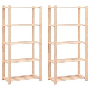 vidaXL &Uacute;ložn&yacute; reg&aacute;l 5 polic 2 ks 80x38x170 cm masivn&iacute; borovice 250 kg