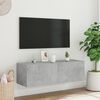 vidaXL N&aacute;stěnn&aacute; TV skř&iacute;ňka s LED osvětlen&iacute;m betonově &scaron;ed&aacute; 100x35x31 cm