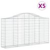vidaXL Klenut&eacute; gabionov&eacute; ko&scaron;e 5 ks 200x30x100/120cm pozinkovan&eacute; železo