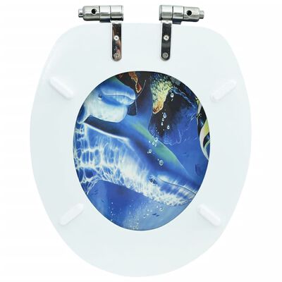 vidaXL WC sedátko s funkcí pomalého sklápění MDF motiv delfínů