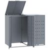 vidaXL Box na 2 popelnice &scaron;ed&yacute; 138 x 79 x 117 cm ocel