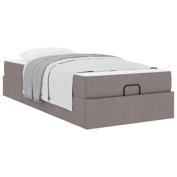 vidaXL R&aacute;m postele s matrac&iacute; s matrac&iacute; 2 pcs Taupe textil