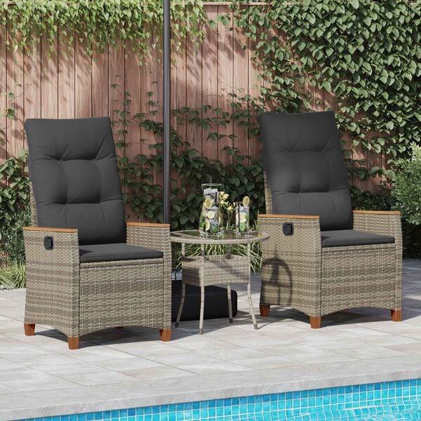 vidaXL Polohovac&iacute; zahradn&iacute; židle &Scaron;ed&aacute; a tmavě &scaron;ed&aacute; 64 x 57,5 x 112 cm