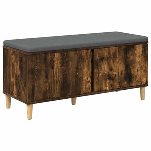 vidaXL Chodbičkov&aacute; lavice s pol&scaron;t&aacute;řem Uzen&yacute; Dub 100 x 38 x 46 cm