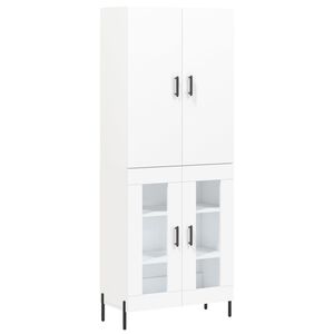 vidaXL Skř&iacute;ň highboard b&iacute;l&aacute; 69,5 x 34 x 180 cm kompozitn&iacute; dřevo