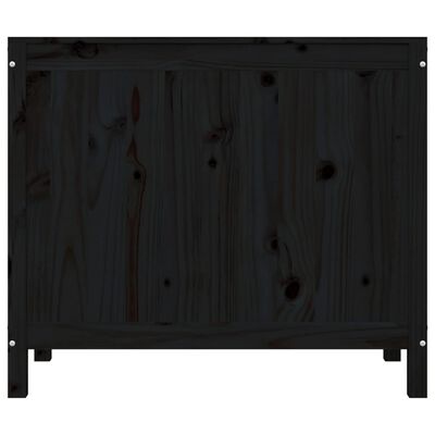vidaXL Truhla na prádlo černá 88,5x44x76 cm masivní borové dřevo